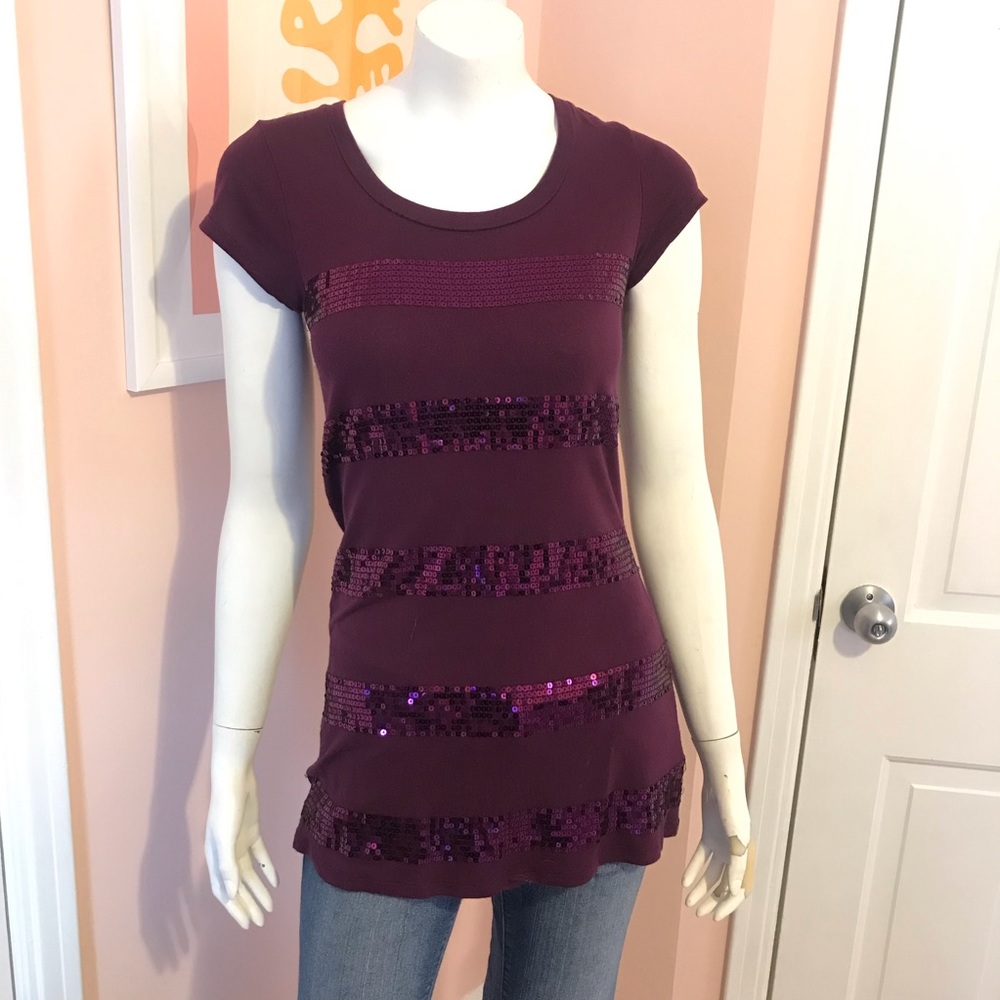 Purple sequins top